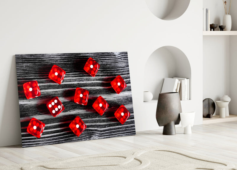 Dice Glass Wall Art