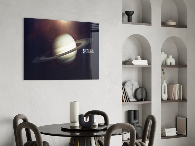 Saturn Glass Wall Art