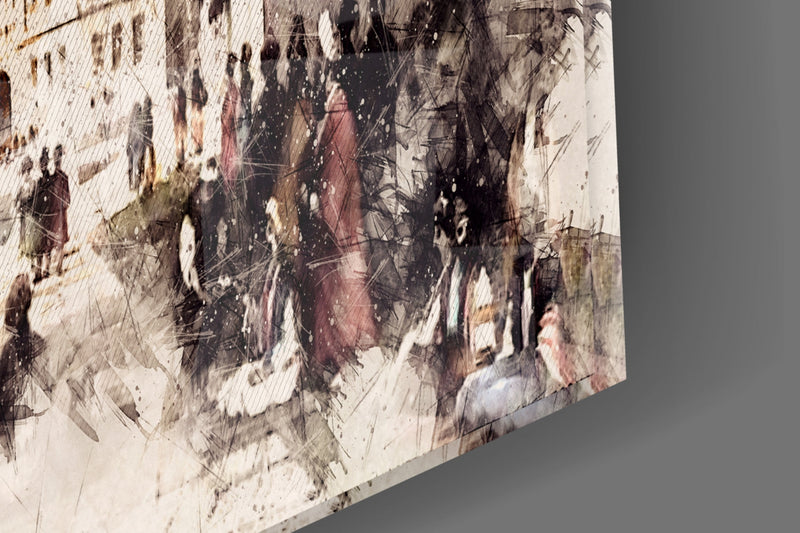 Tower Illustration Glass Wall Art