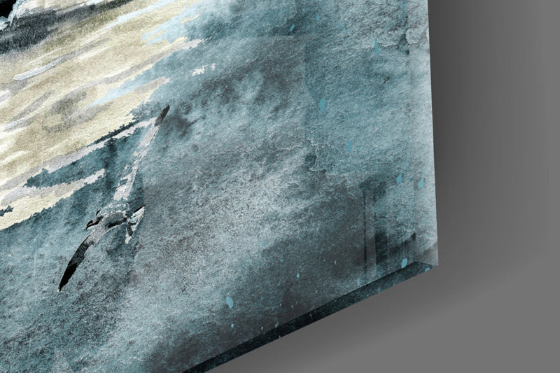 Steamer Turquoise Glass Wall Art