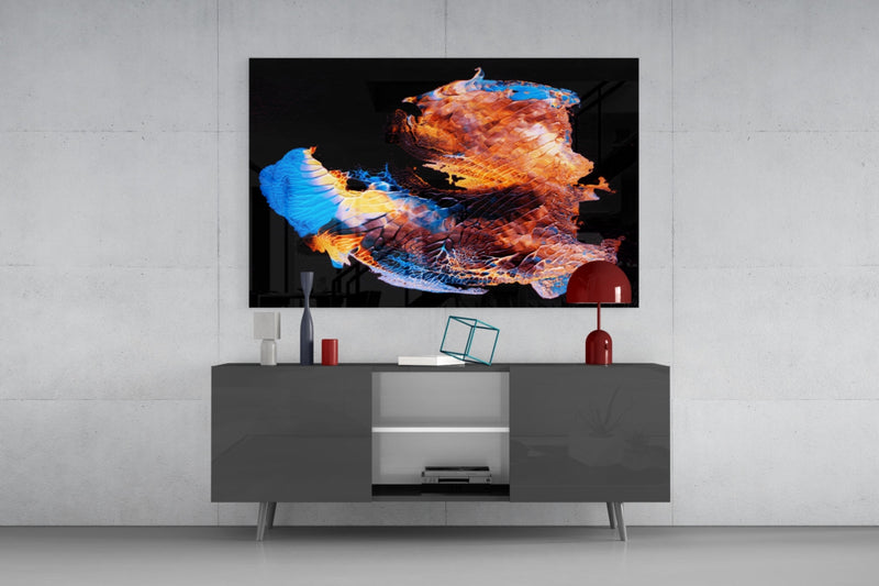 Abstract Stamps Glass Wall Art