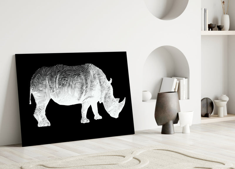 Rhino Glass Wall Art