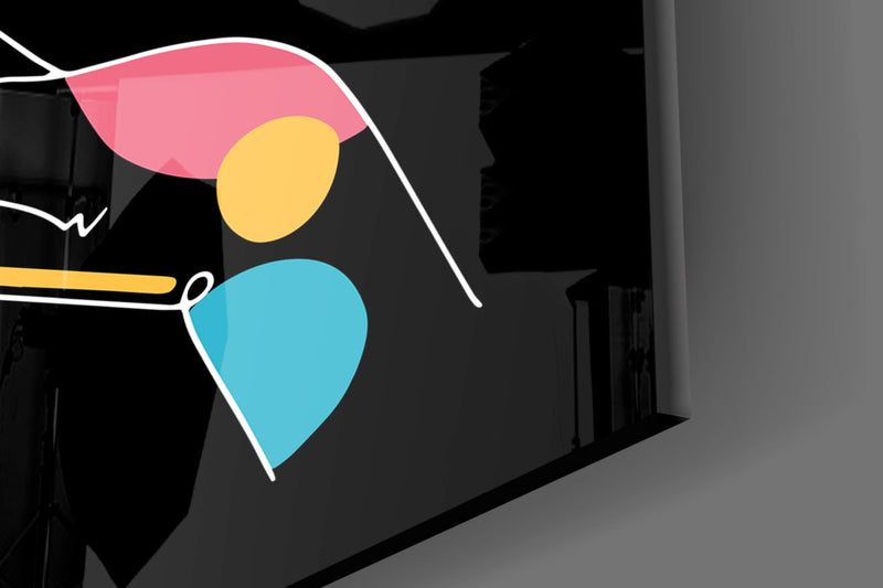 Abstract Colorful Hands Glass Wall Art