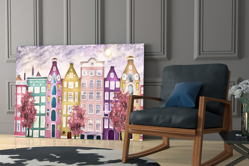 Fairy Tale City Glass Wall Art