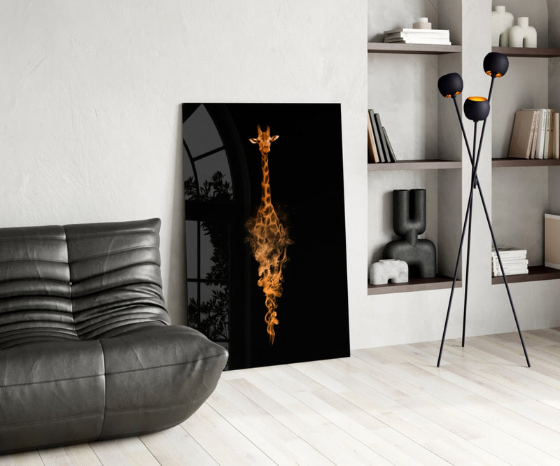 Giraffe Glass Wall Art