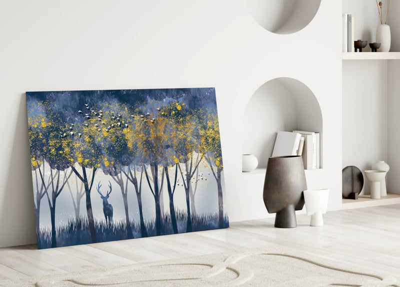 Lonely Deer Glass Wall Art