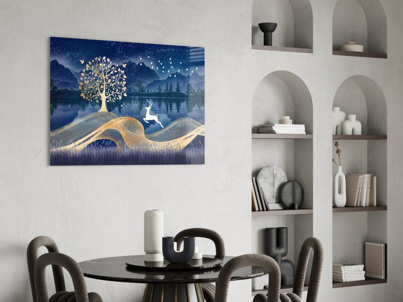 Magic Deer Glass Wall Art