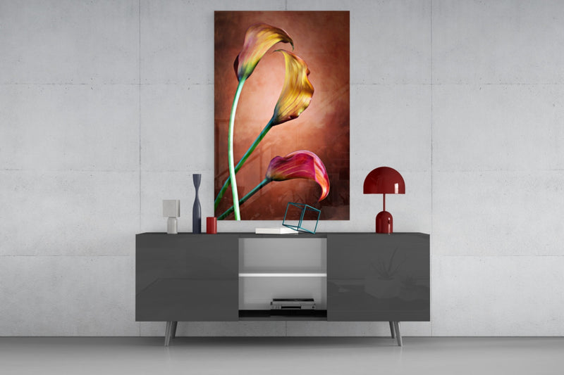 Tulips Glass Wall Art
