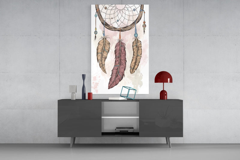 Dreamcatcher Glass Wall Art