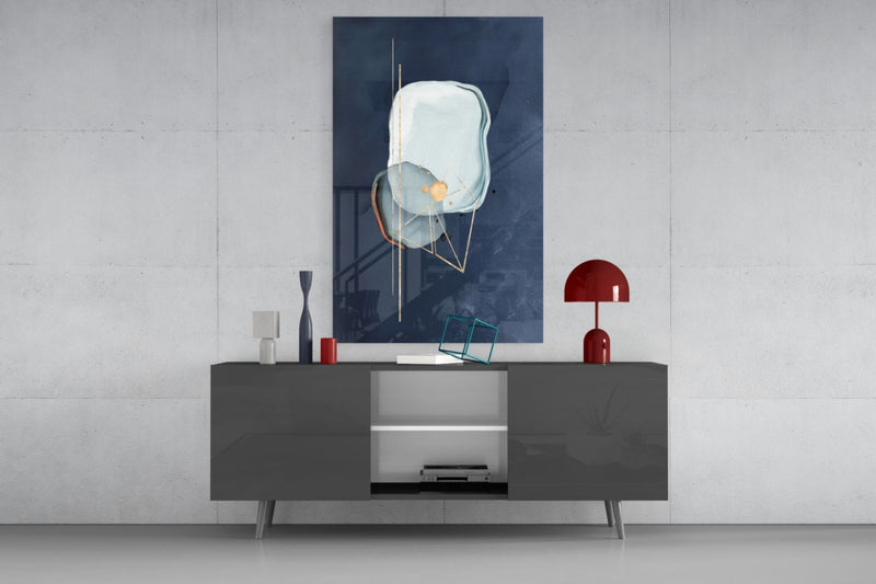 Abstract Blue Glass Wall Art