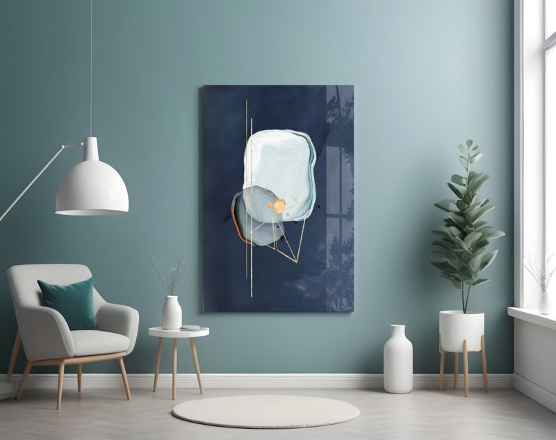 Abstract Blue Glass Wall Art