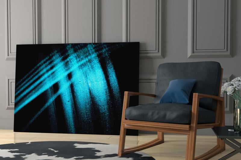 Blue Lights Glass Wall Art