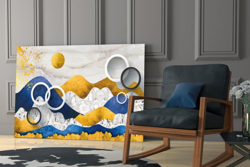 Colorful Mountains Glass Wall Art