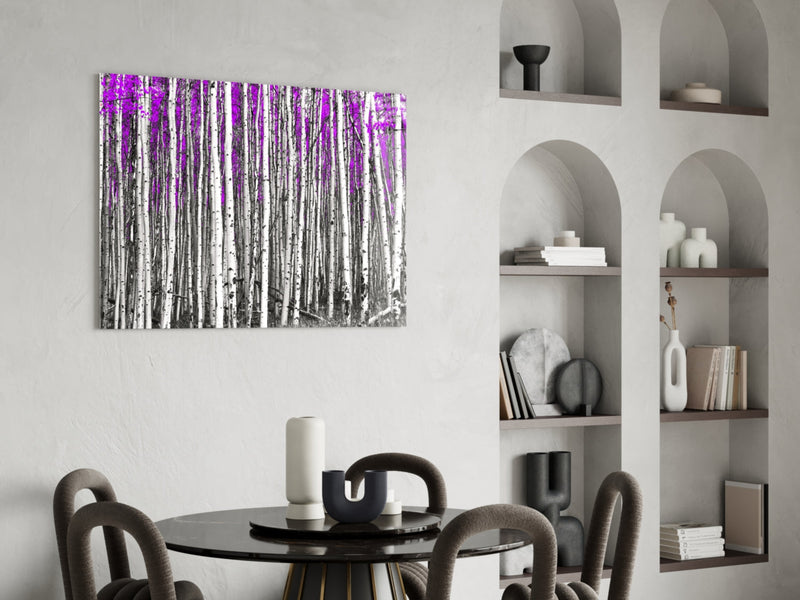 Pink Forest Glass Wall Art