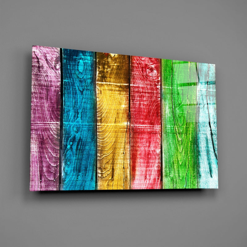 Colored Wood Glass Wall Art