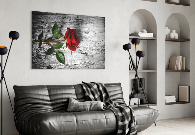Red Rose Glass Wall Art