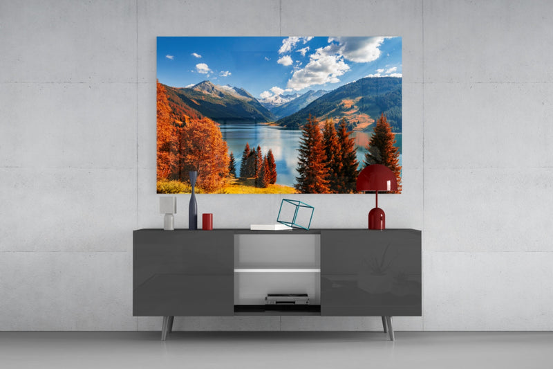 Lake View Glass Wall Art