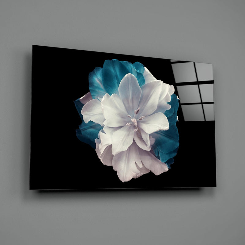 Blue Flower Glass Wall Art