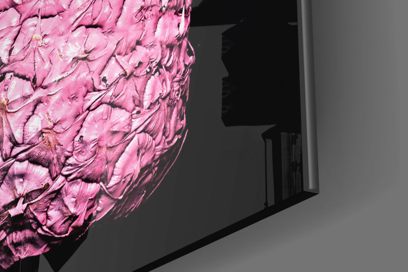 Pink Pineapple Glass Wall Art