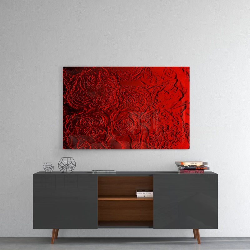 Rose Patterned Glass Wall Art