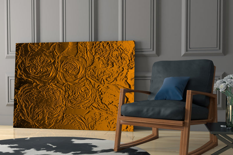 Rose Patterned Glass Wall Art