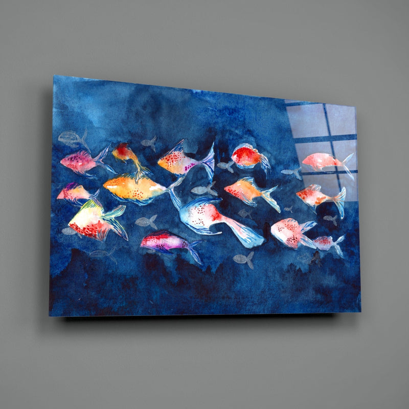 Illustration Fish Glass Wall Art