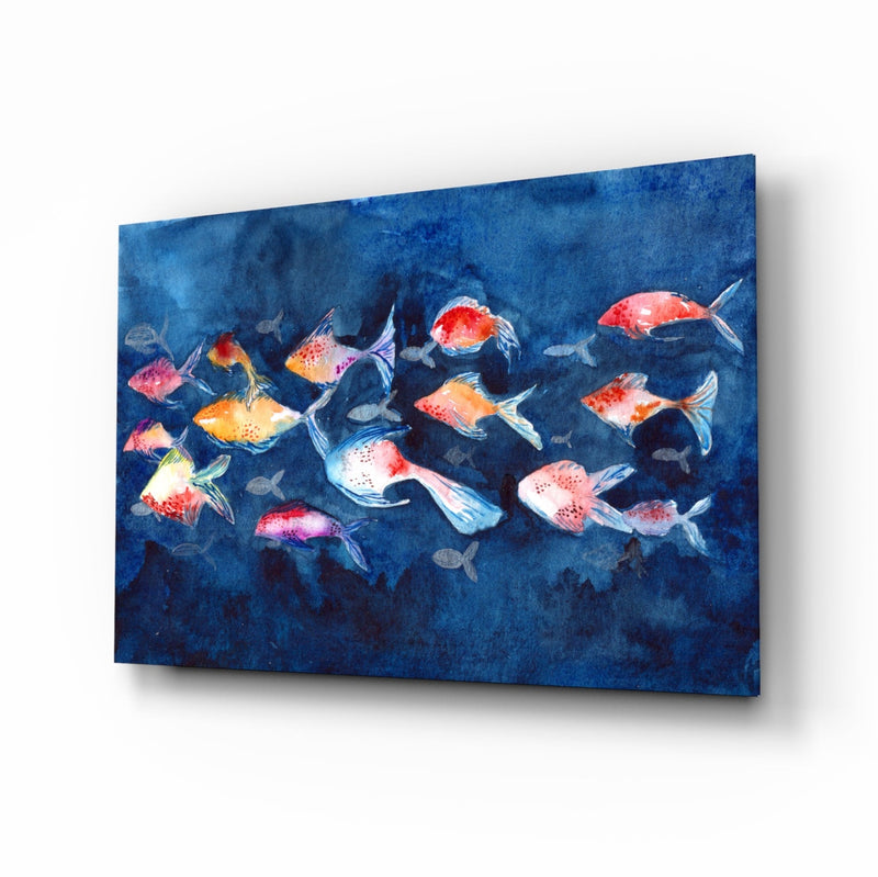 Illustration Fish Glass Wall Art