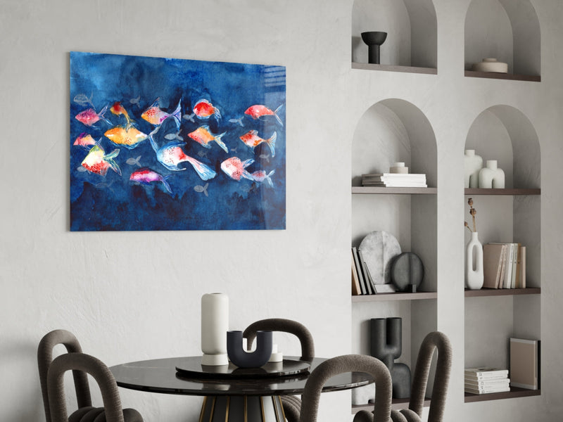 Illustration Fish Glass Wall Art