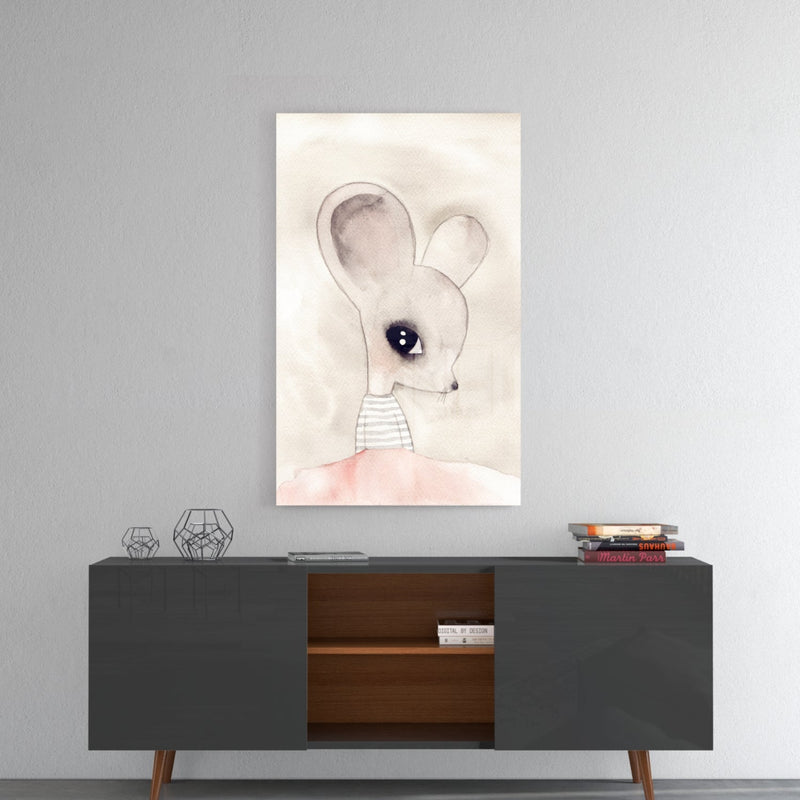 Cute Mouse Glass Wall Art