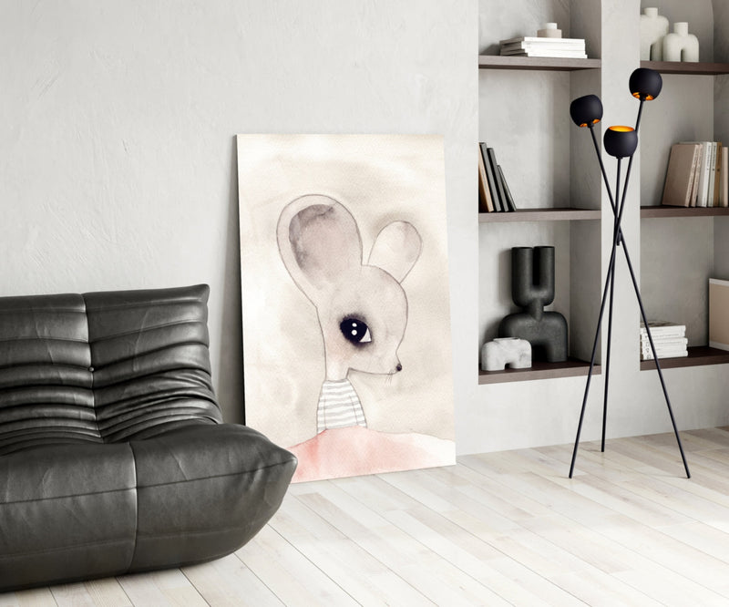 Cute Mouse Glass Wall Art