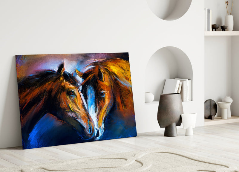 Horses Glass Wall Art