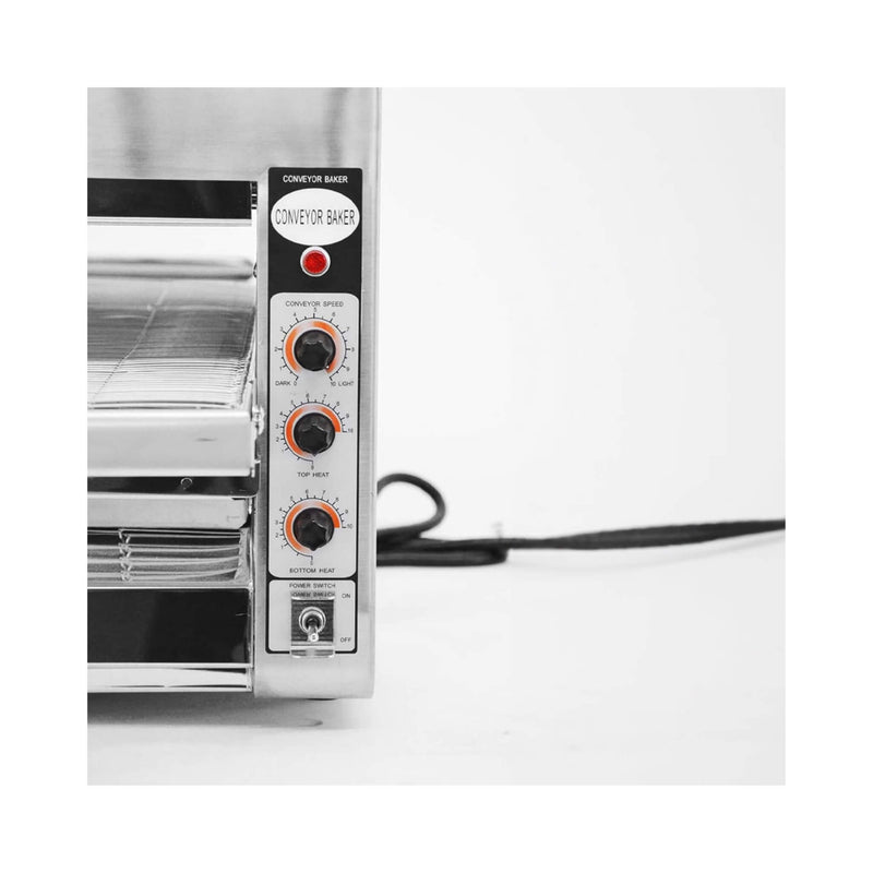 Omcan Premium Commercial Stainless Steel Conveyor Restaurant Countertop Pizza Baking Oven, 3600W (SAK48164)