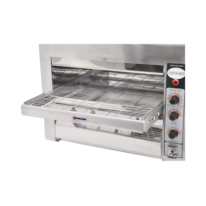 Omcan Premium Commercial Stainless Steel Conveyor Restaurant Countertop Pizza Baking Oven, 3600W (SAK48164)
