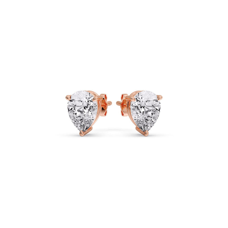 Three-Prong Pear Diamond Solitaire Stud Earrings (1.00ct - 10.00ct)