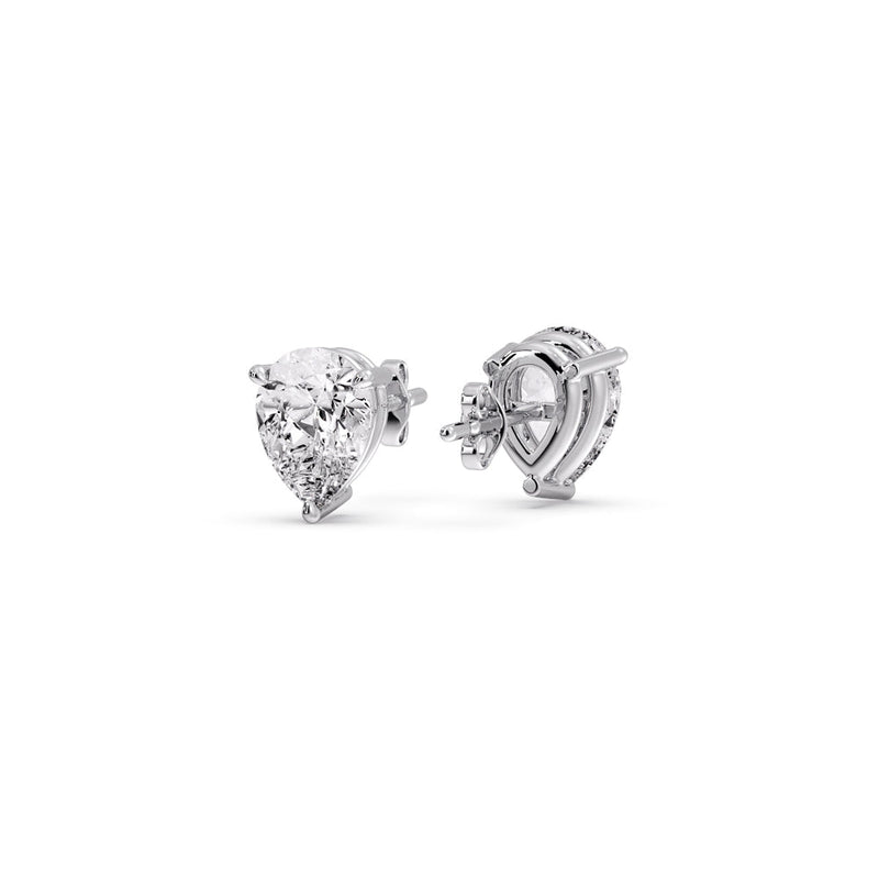 Three-Prong Pear Diamond Solitaire Stud Earrings (1.00ct - 10.00ct)