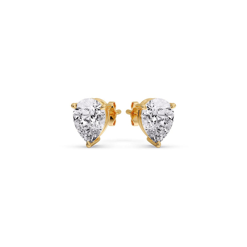 Three-Prong Pear Diamond Solitaire Stud Earrings (1.00ct - 10.00ct)