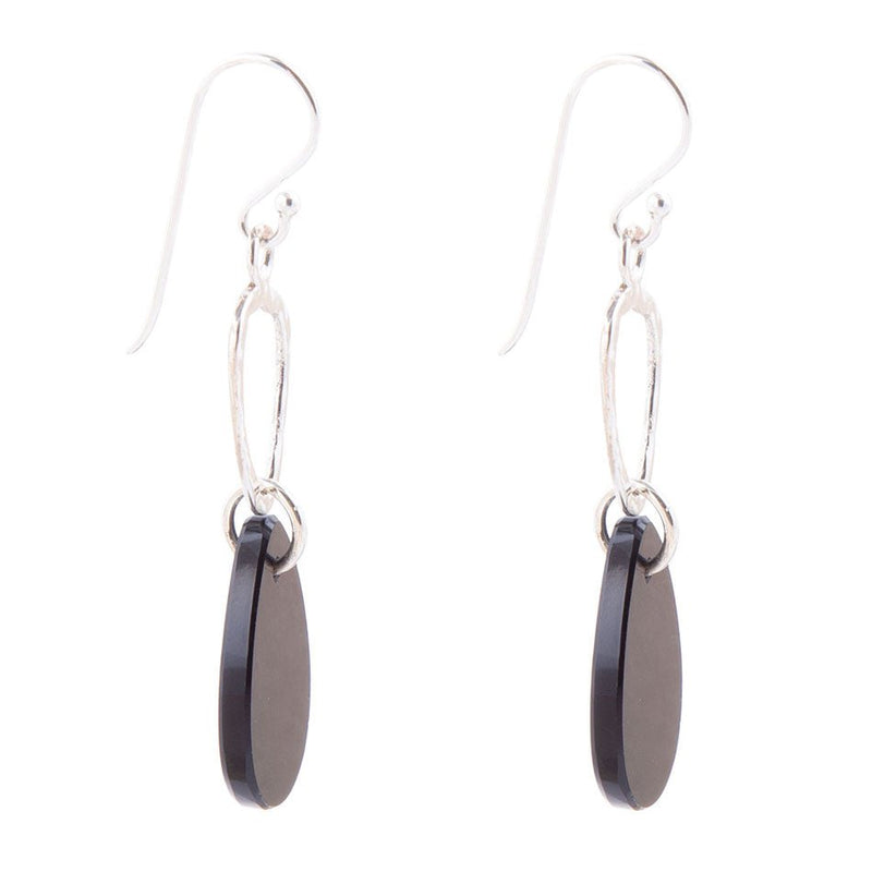 Onyx and Sterling Silver Drop Earrings