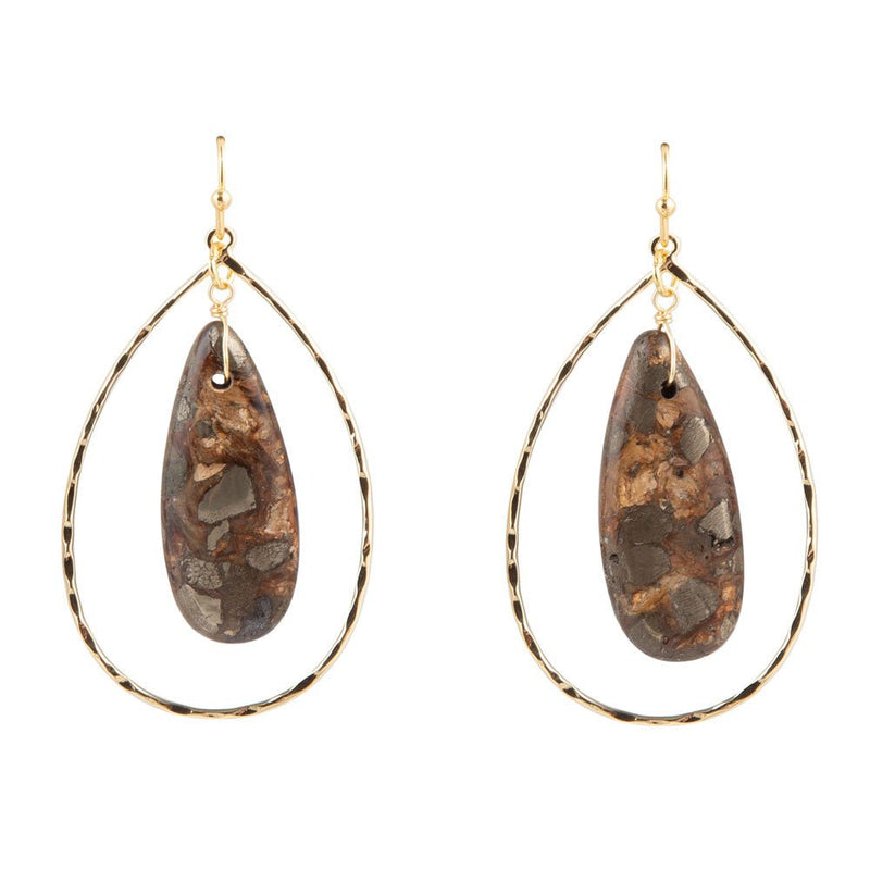 Onyx Matrix Teardrop Statement Earring
