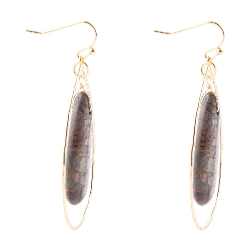 Onyx Matrix Teardrop Statement Earring