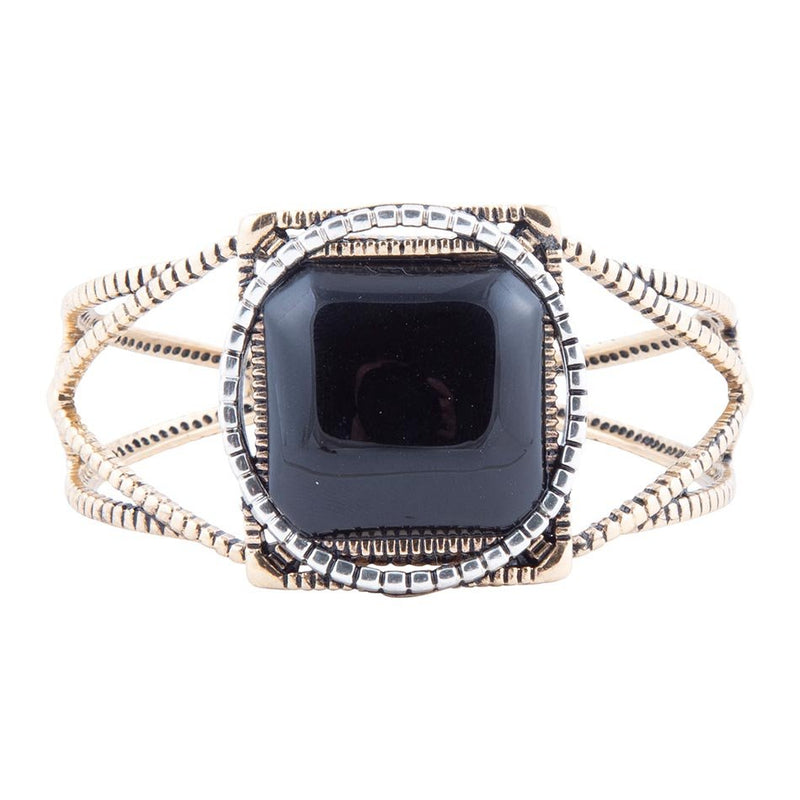 Onyx Mixed Metal Golden Cuff Bracelet