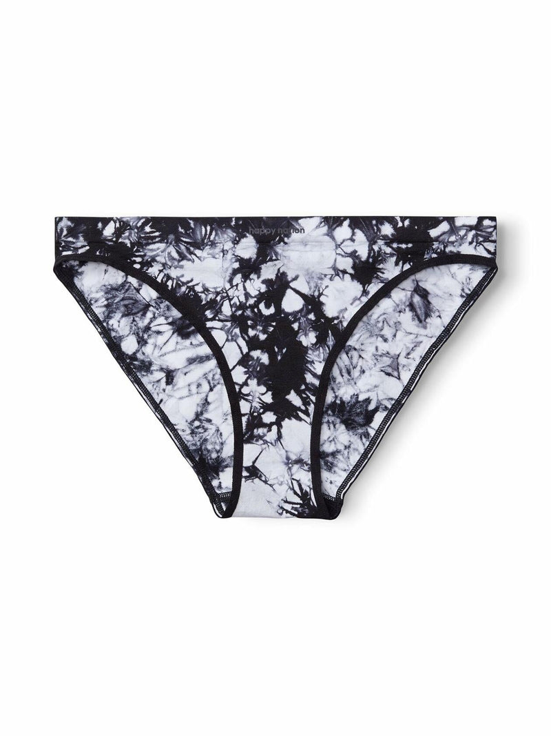 Happy Nation Girls Cool & Comfy Seamless Bikini Underwear Black Tie Dye Size L