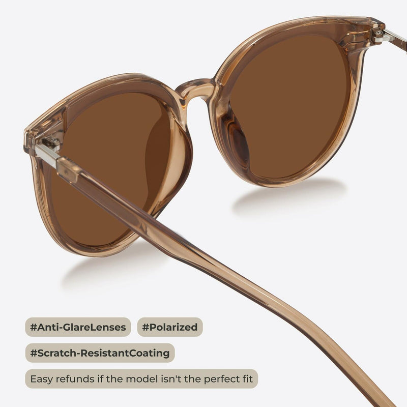 livho Polarized Retro Round Sunglasses Women Oversized Shades