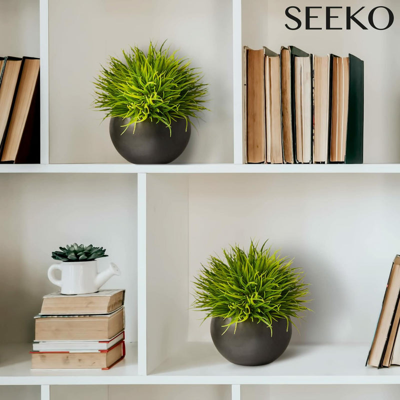 SEEKO Succulents Artificial Plants 2 Pack Indoor Fake Desk Shelf Decor