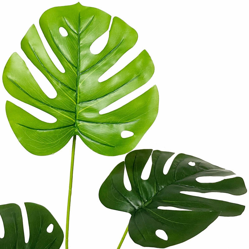 Rozwkeo Artificial Monstera Palm Plant 75cm Green Faux Potted Decor