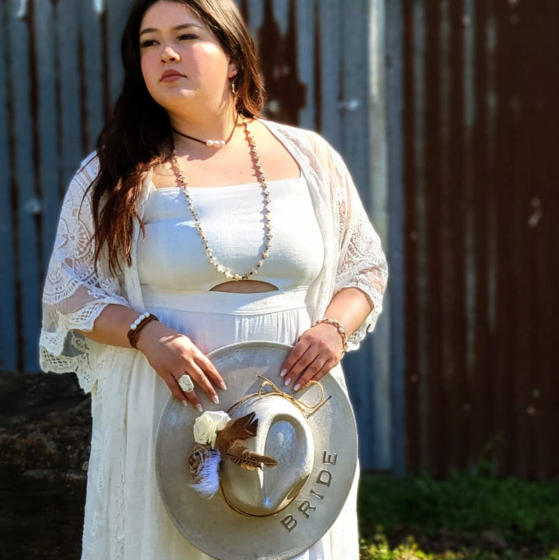 Dusty Leather Narrow Cuff with Genuine Freshwater Pearls 006r