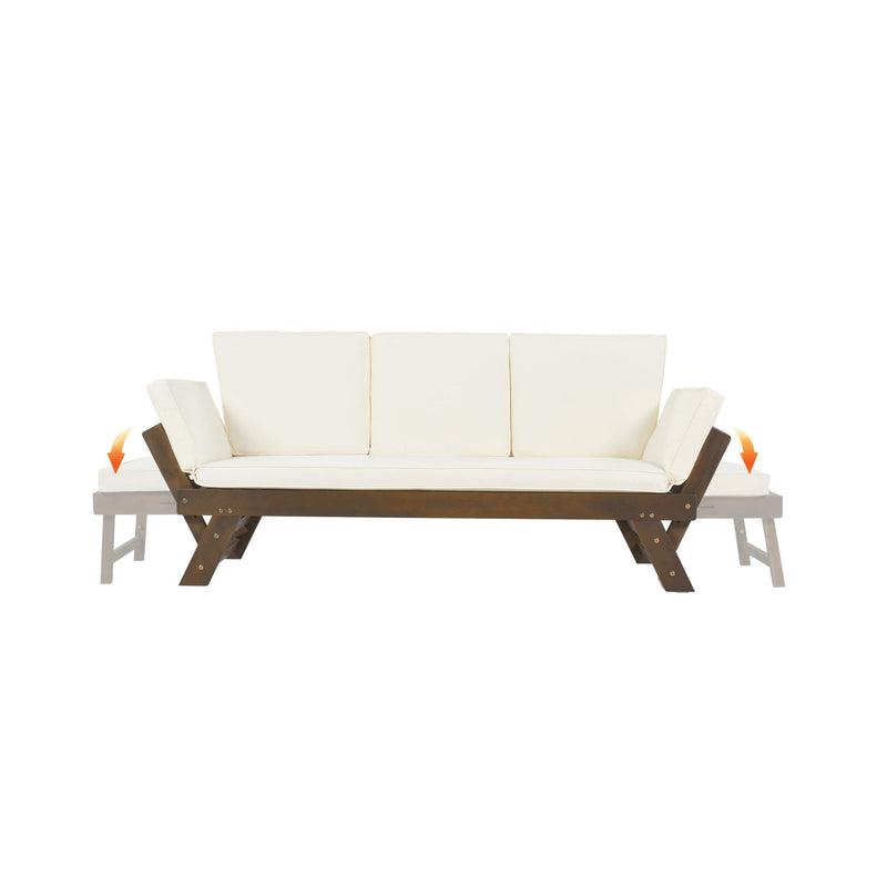 Alora Outdoor Adjustable Wooden Patio Daybed Sofa With Cushions (SAK41345)