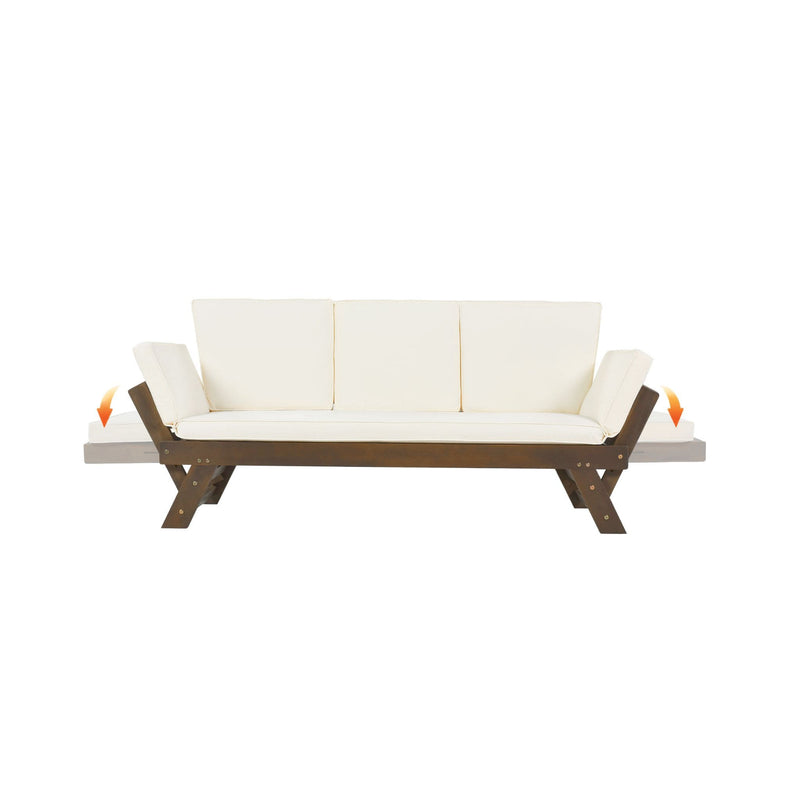 Alora Outdoor Adjustable Wooden Patio Daybed Sofa With Cushions (SAK41345)