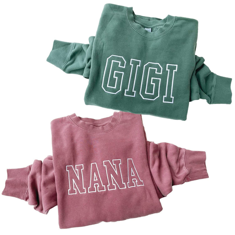 Embroidered PIGMENT Crewneck - OUTLINE NAME