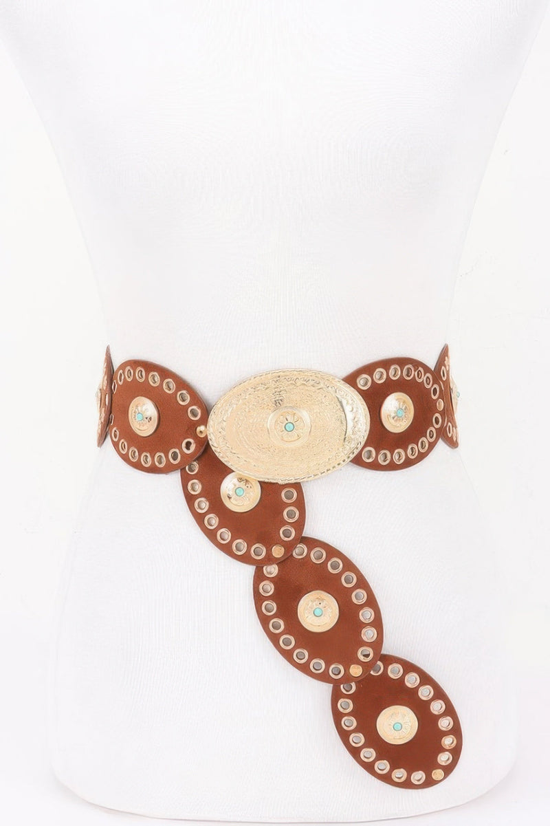 Oval Studded Statement Belt