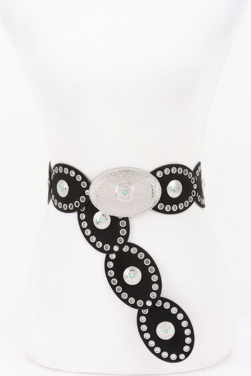 Oval Studded Statement Belt